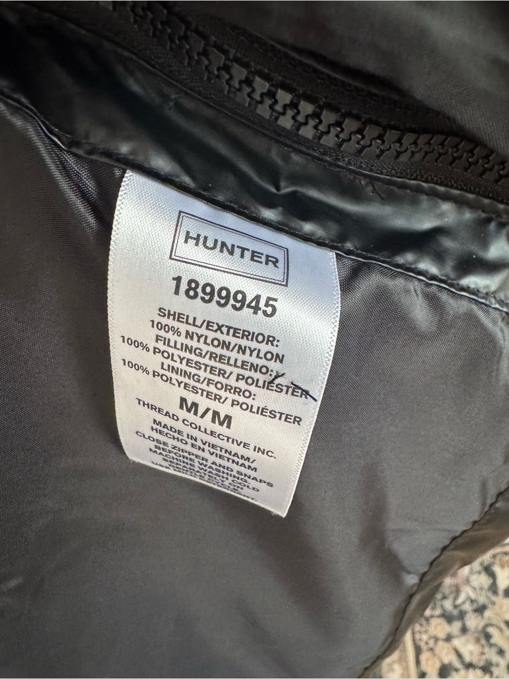 HUNTER Women's Mid Length Puffer Jacket, Black, Sz Medium, NWT - Picture 5 of 7